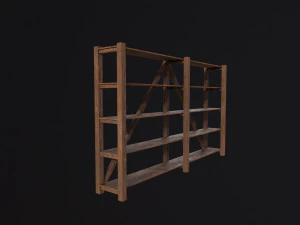 Pottery Shelf Long 3D Model