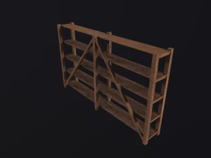 Pottery Shelf Long 3D Model