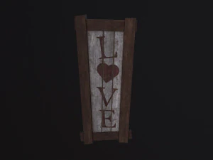 Segno d'amore in legno Modello 3D