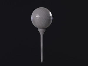 Golf ball and Tee set 3D Модель