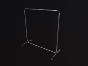 Single bar clothing rack 3D 모델