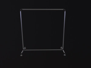 Single bar clothing rack 3D 모델