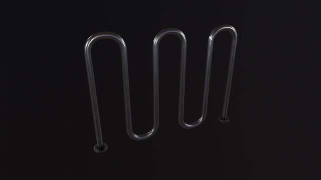 Wave bicycle racks 3D Модель .c4d .max .obj .3ds .fbx .stl .blend 