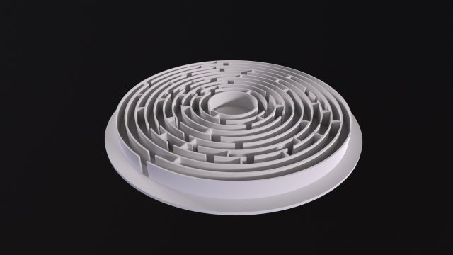 Circular labyrinth 3D Model .c4d .max .obj .3ds .fbx .stl .blend 