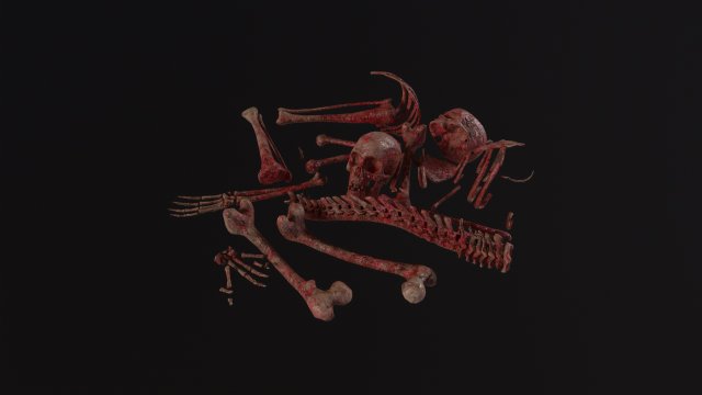 Creepy Pile of bones Model 3D .c4d .max .obj .3ds .fbx .stl .blend 