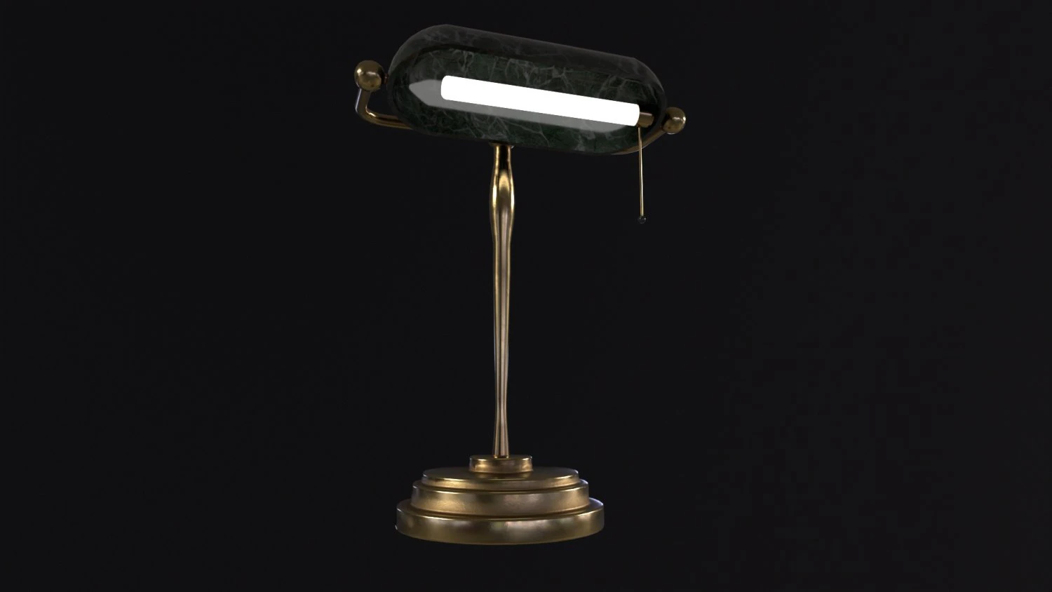 Antique Desk Lamp 3D Model .c4d .max .obj .3ds .fbx .stl .blend