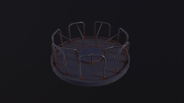 Soviet Merry Go Round 3D Model .c4d .max .obj .3ds .fbx .stl .blend 