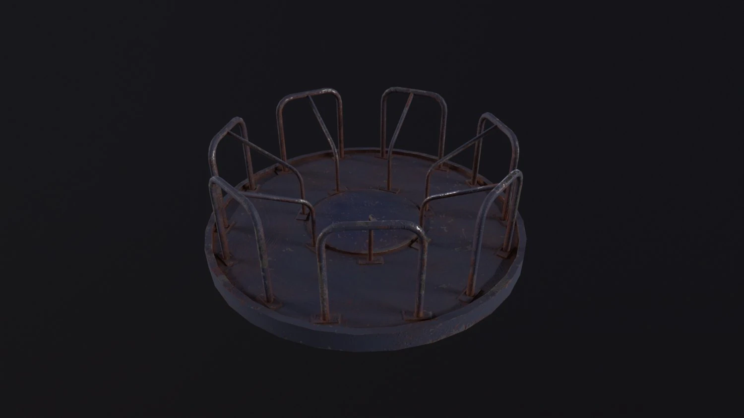 Soviet Merry Go Round 3D Model .c4d .max .obj .3ds .fbx .stl .blend