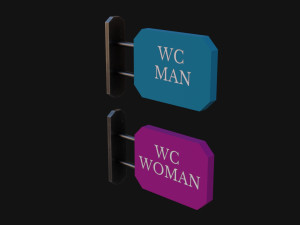WC Toilet Signs 3D Model
