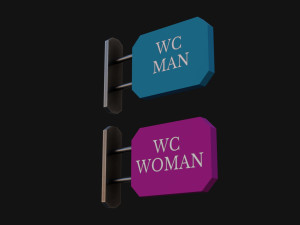 WC Toilet Signs 3D Model