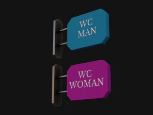 WC Toilet Signs 3D Model