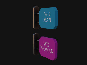 WC Toilet Signs 3D Model