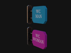 WC Toilet Signs 3D Model