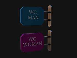 WC Toilet Signs 3D Model
