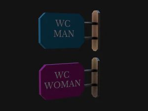 WC Toilet Signs 3D Model