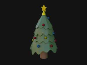 Cartoon Christmas Tree Modelo 3D