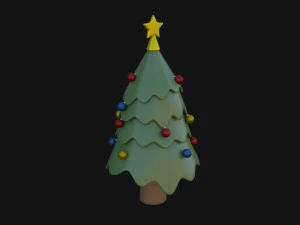 Cartoon Christmas Tree 3D Model