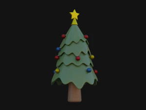 Cartoon Christmas Tree 3D Model