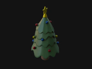 Cartoon Christmas Tree 3D Model