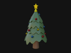 Cartoon Christmas Tree 3D Model