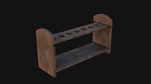 Test Tube Rack 3D Model .c4d .max .obj .3ds .fbx .stl .blend 