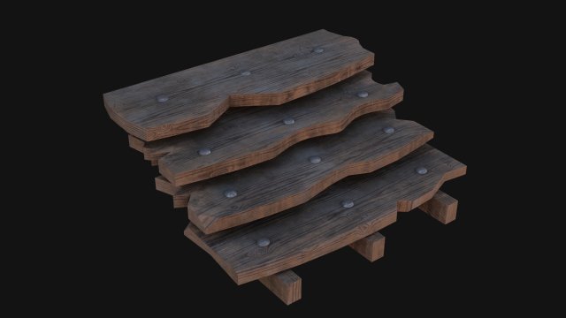 Wooden Stairs 3D Model .c4d .max .obj .3ds .fbx .stl .blend 