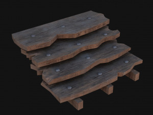 Wooden Stairs 3D Model