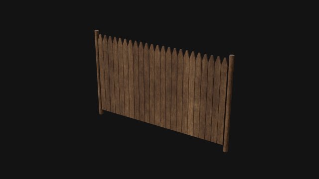 Wooden Fence Model 3D .c4d .max .obj .3ds .fbx .stl .blend 