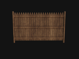 Wooden Fence Model 3D
