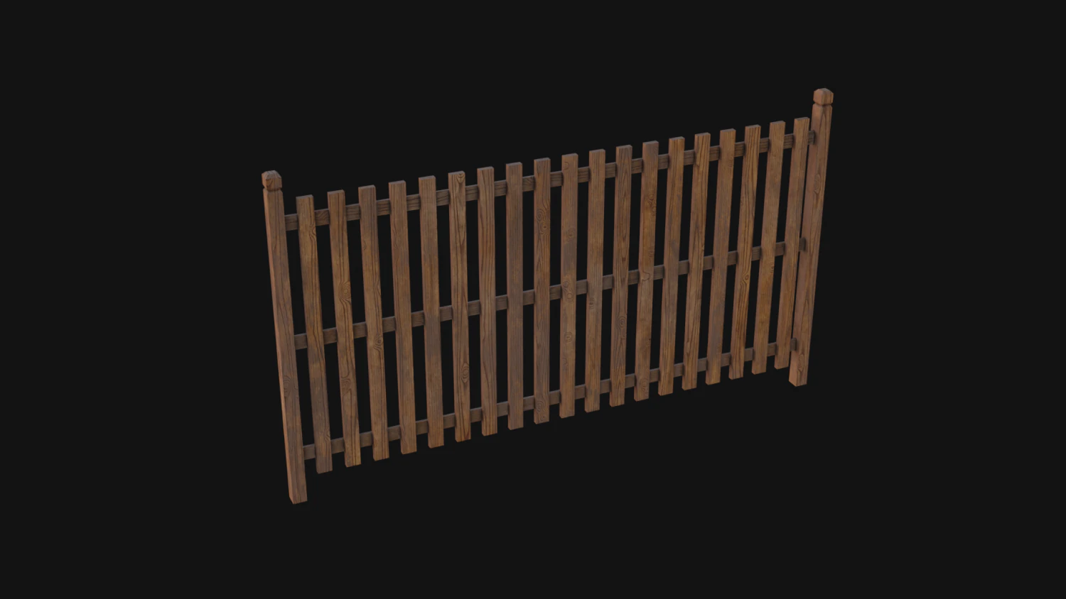 Wooden Fence 3D Model .c4d .max .obj .3ds .fbx .stl .blend