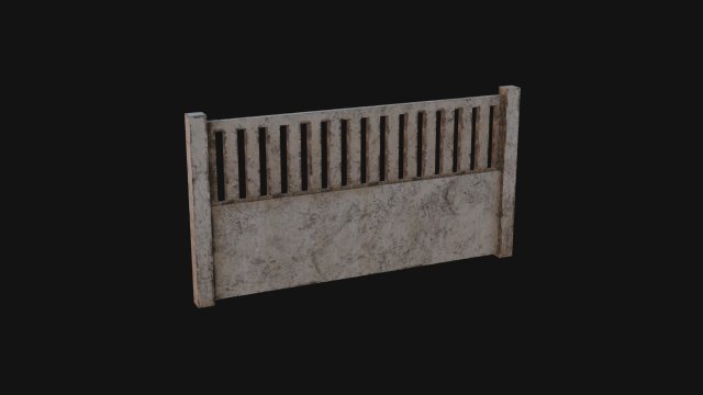 Concrete Fence 3D Модель .c4d .max .obj .3ds .fbx .stl .blend 