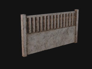 Concrete Fence 3D Модель
