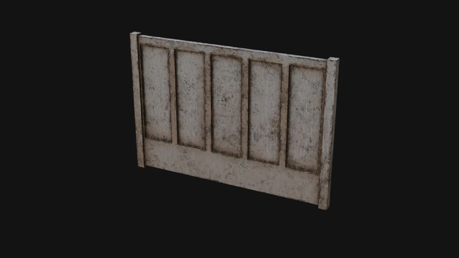 Concrete Fence 3D Model .c4d .max .obj .3ds .fbx .stl .blend 