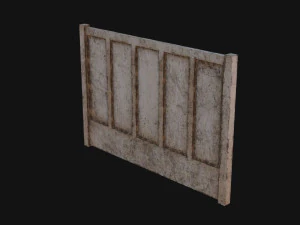 Concrete Fence 3D Model