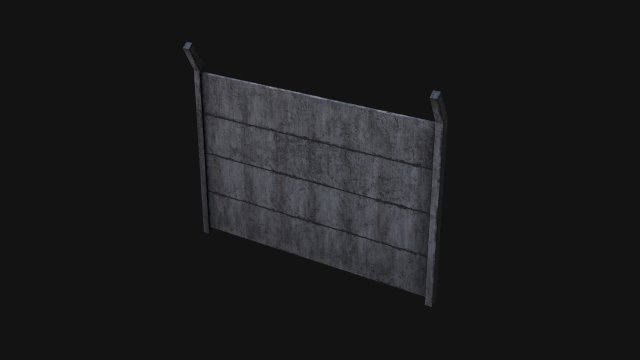 Concrete Fence Model 3D .c4d .max .obj .3ds .fbx .stl .blend 