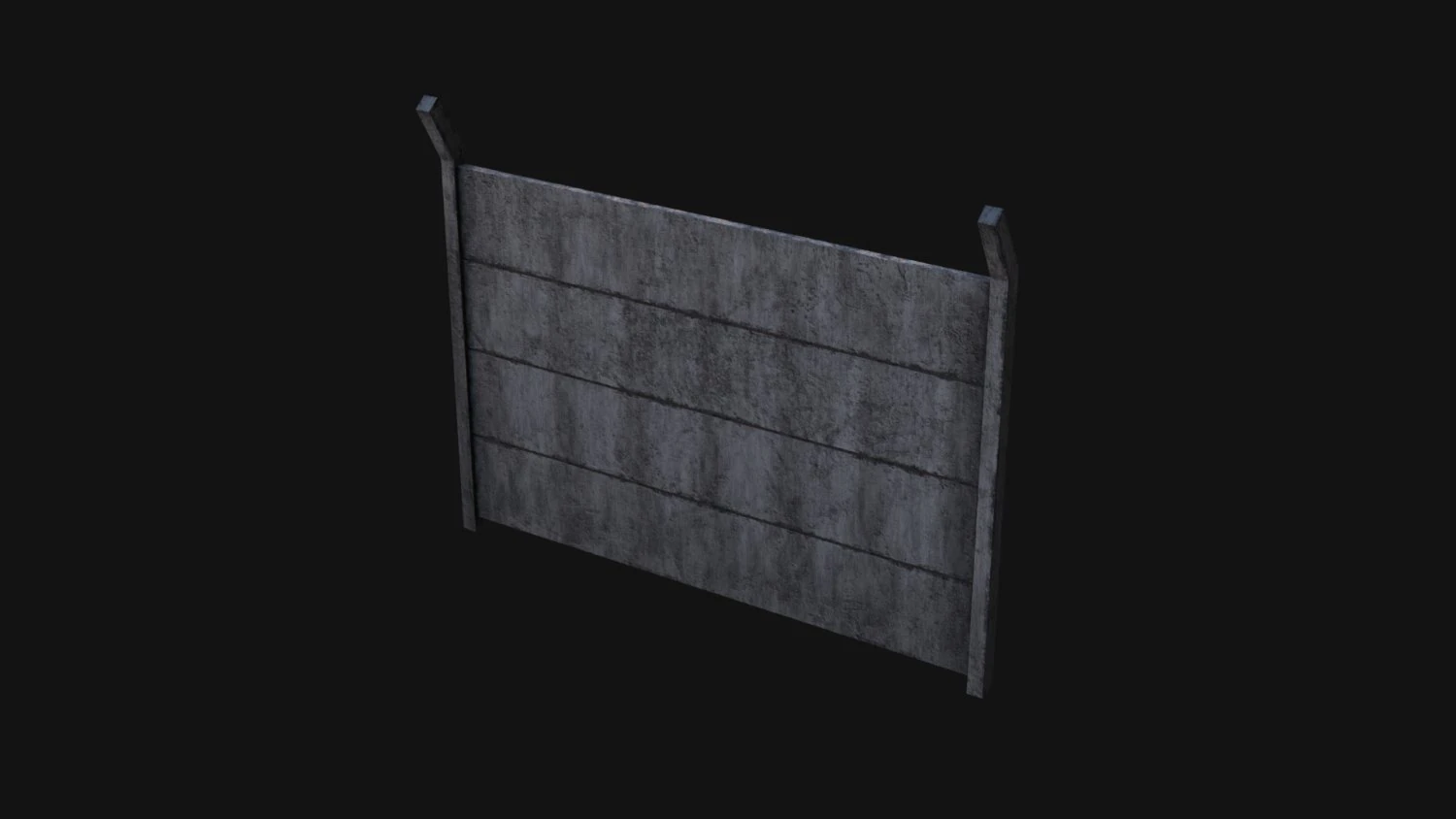 Concrete Fence 3D Model .c4d .max .obj .3ds .fbx .stl .blend 