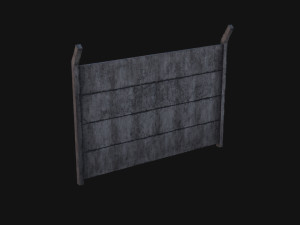 Concrete Fence Model 3D