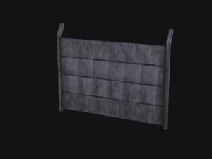Concrete Fence Model 3D