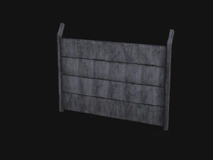 Concrete Fence 3D Model