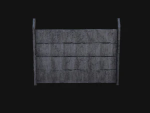Concrete Fence 3D Model