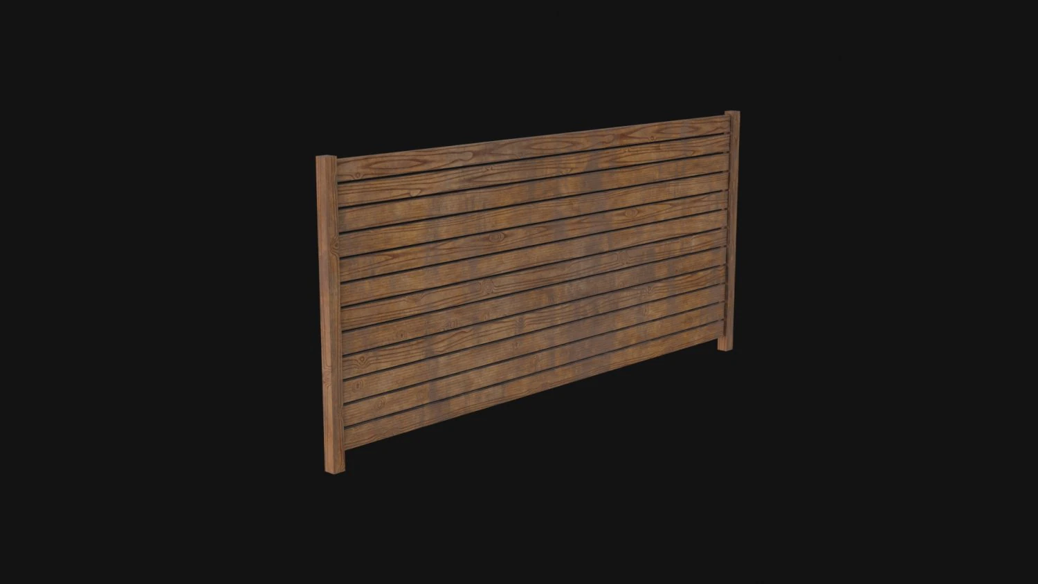 Wooden Fence 3D Model .c4d .max .obj .3ds .fbx .stl .blend 