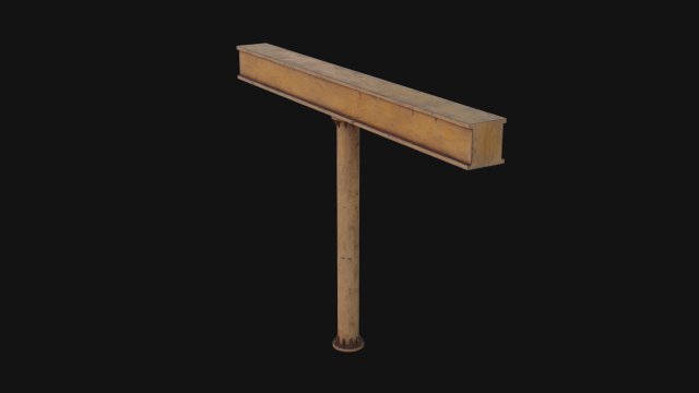 Industrial Ceiling Pillar Model 3D .c4d .max .obj .3ds .fbx .stl .blend