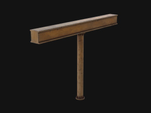 Industrial Ceiling Pillar Model 3D