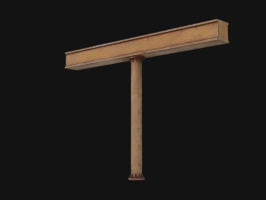 Industrial Ceiling Pillar Model 3D