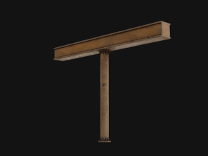 Industrial Ceiling Pillar Model 3D