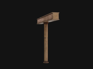 Industrial Ceiling Pillar Model 3D