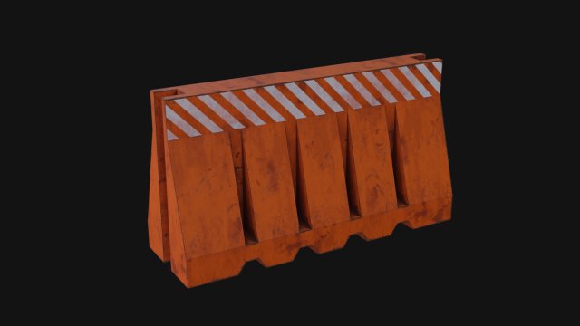Plastic Barrier 3D Model .c4d .max .obj .3ds .fbx .stl .blend