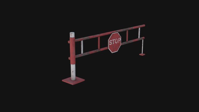 Road Block Gate Modèle 3D .c4d .max .obj .3ds .fbx .stl .blend 