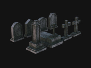 Tombstone set 3D Модель