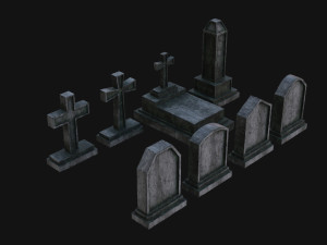 Tombstone set 3D Модель